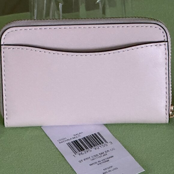 COACH SMALL ZIP AROUND CARD CASE WITH SKETCH PRINT:NWT CHALK/MULTI CCD21 - Picture 6 of 11